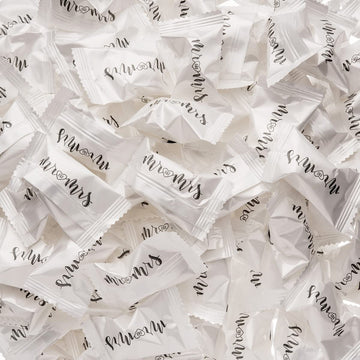 Candy Envy - Modern Mr. and Mrs. Buttermints - 13 oz. Bag - Approximately 100 Individually Wrapped Mints - Wedding Favors
