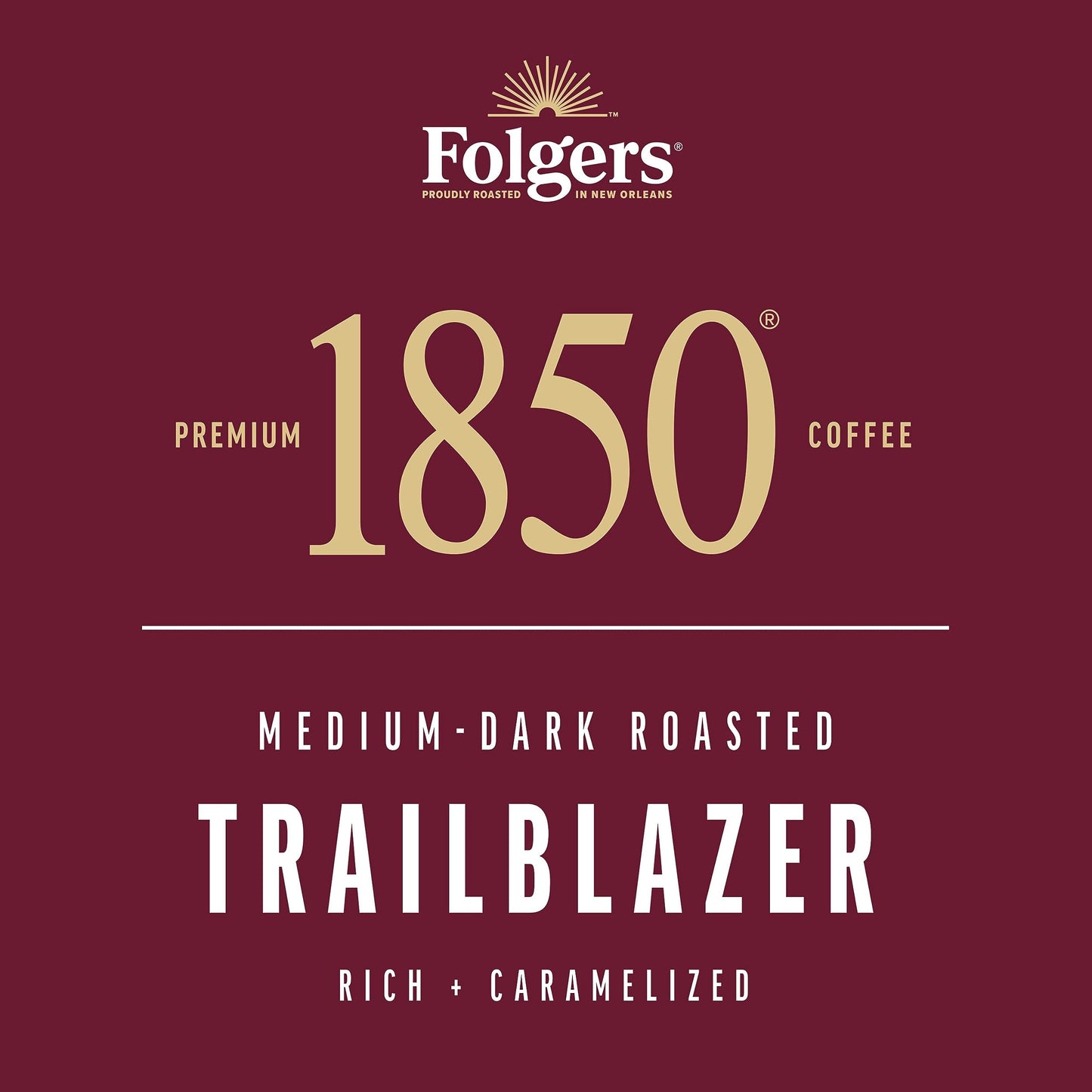Folgers 1850 Trailblazer Medium-Dark Roast Ground Coffee, 12 Ounce (Pack Of 6)