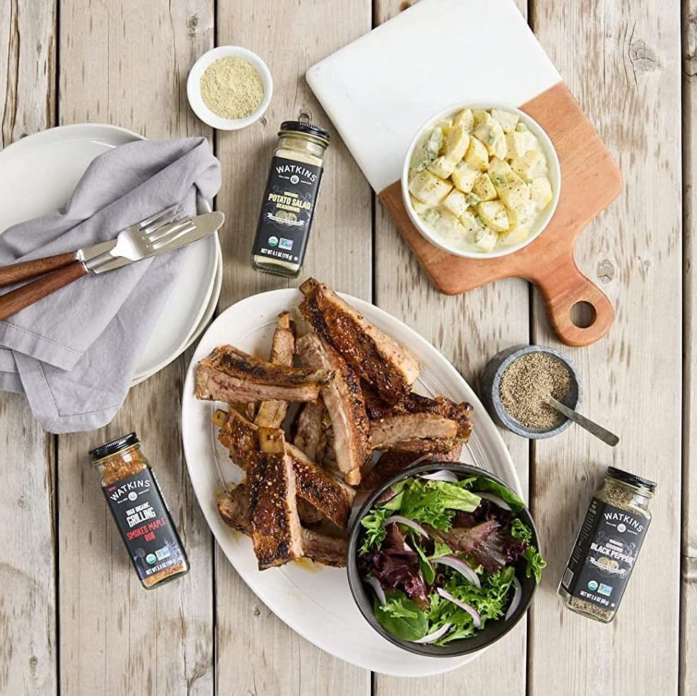 Watkins Organic Grilling Smoked Maple Rub, Non-GMO, Kosher, 3.8 Oz, 1-Pack