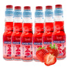 Ramune Japanese carbonated soft drink MARBLE SODA Fun and Nostalgia, Strawberry Flavor Pack of 6