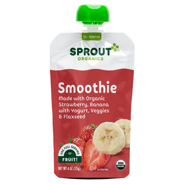 Sprout Organic Strawberry Banana & Yogurt, 4 Oz Pouch