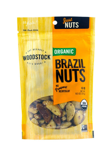 Woodstock Organic Brazil Nuts, 8.5 Ounce Bags (Pack of 2) - Healthy Snack, Non-GMO, Vegan, Gluten-Free