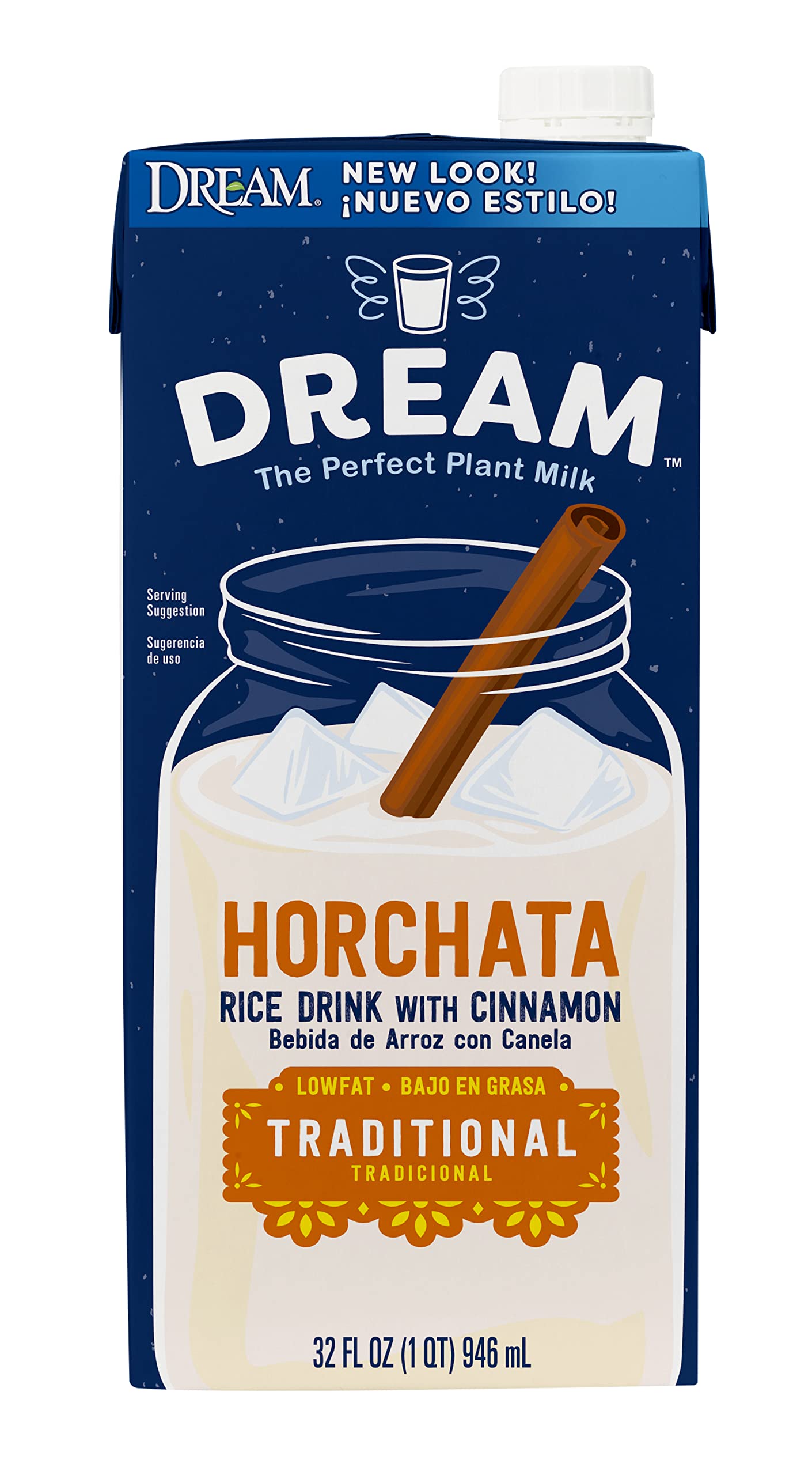 Rice Dream Horchata, Traditional Rice Drink with Cinnamon, Lactose Free, Vegan, Low Fat, Shelf Stable, 32oz (Pack of 6)