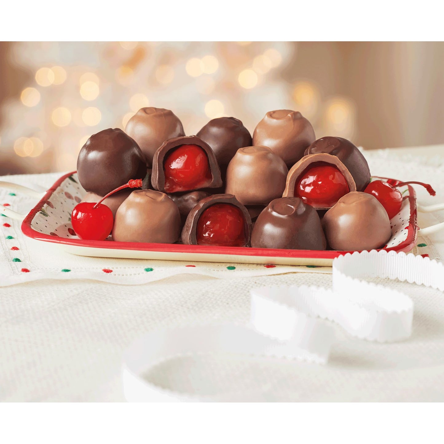The Swiss Colony Chocolate-Covered Cherries - Juicy Maraschino Cherries in Milk and Dark Chocolate Shells Classic Holiday Dessert Treat Gift Tin