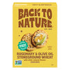 Back to Nature Stoneground Wheat Crackers, Rosemary & Olive Oil - Dairy Free, Non-GMO, Made with Whole Grains & Flax Seed, Delic