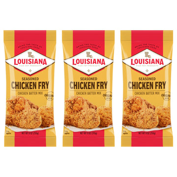 Louisiana Seasoned Crispy CHICKEN FRY Batter 9oz (Pack of 3)