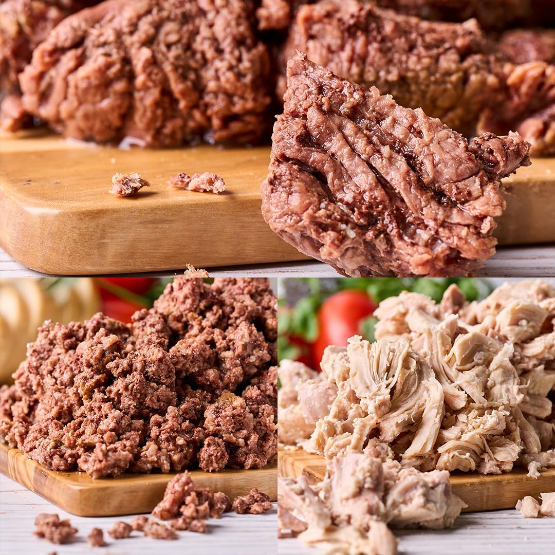 Survival Fresh Mixed Canned Meat - All Natural Canned Meat 4 Beef, 4 Chicken, 4 Ground Beef - Emergency Survival Meal 14.5Oz Sma