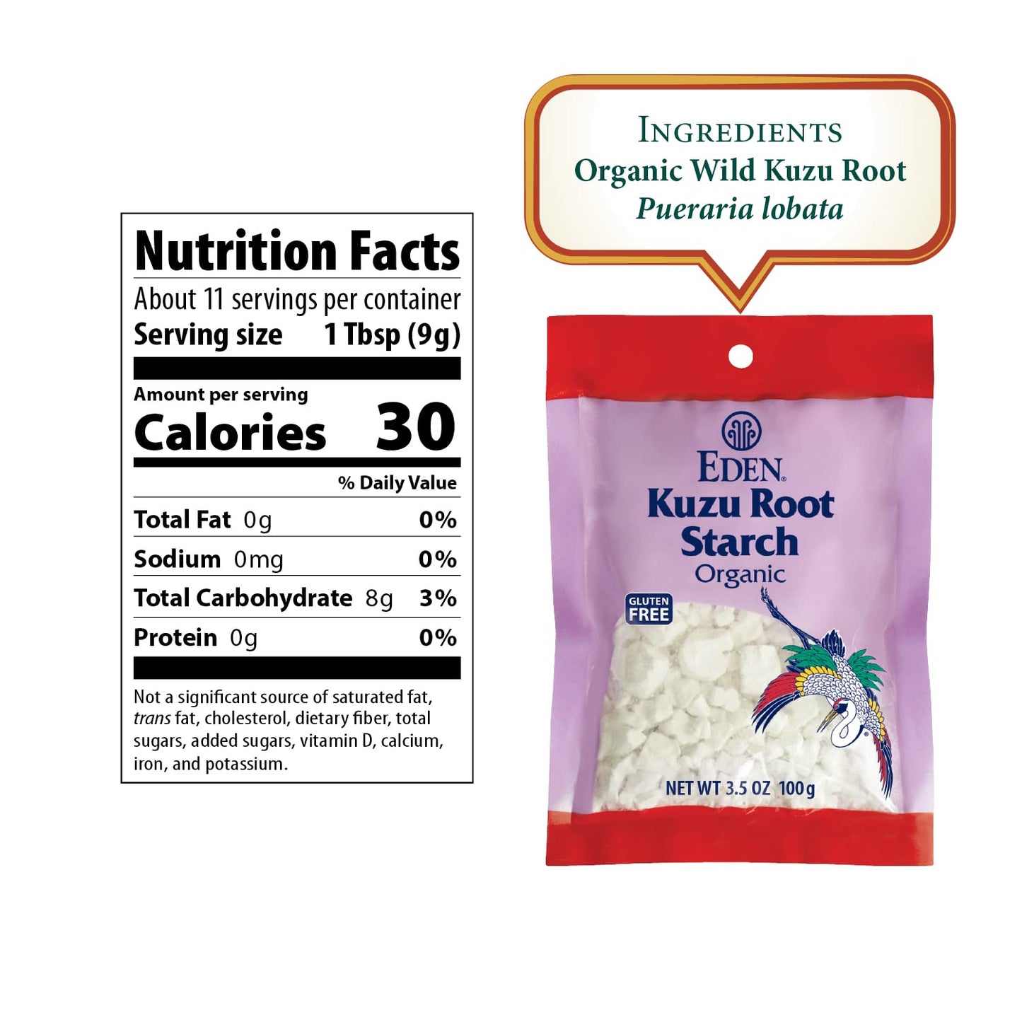 Eden Kuzu Root Starch, Organic, 3.5 Ounce