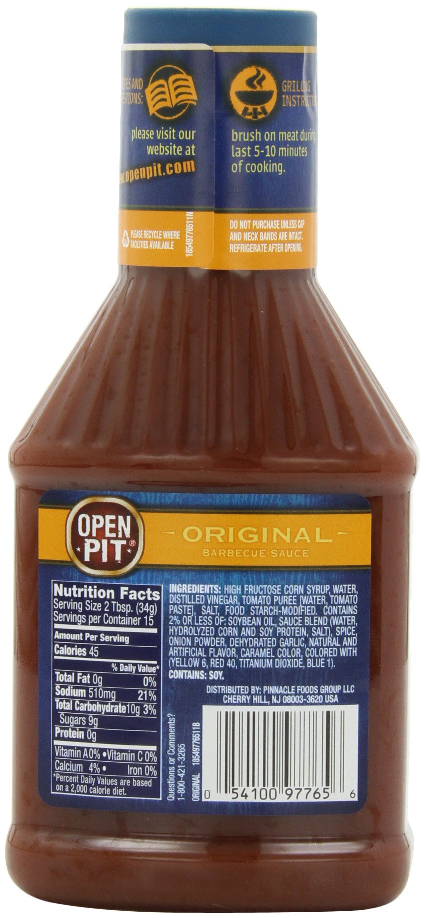 Open Pit Barbecue Sauce, Original, 18 Ounce (Pack of 6)