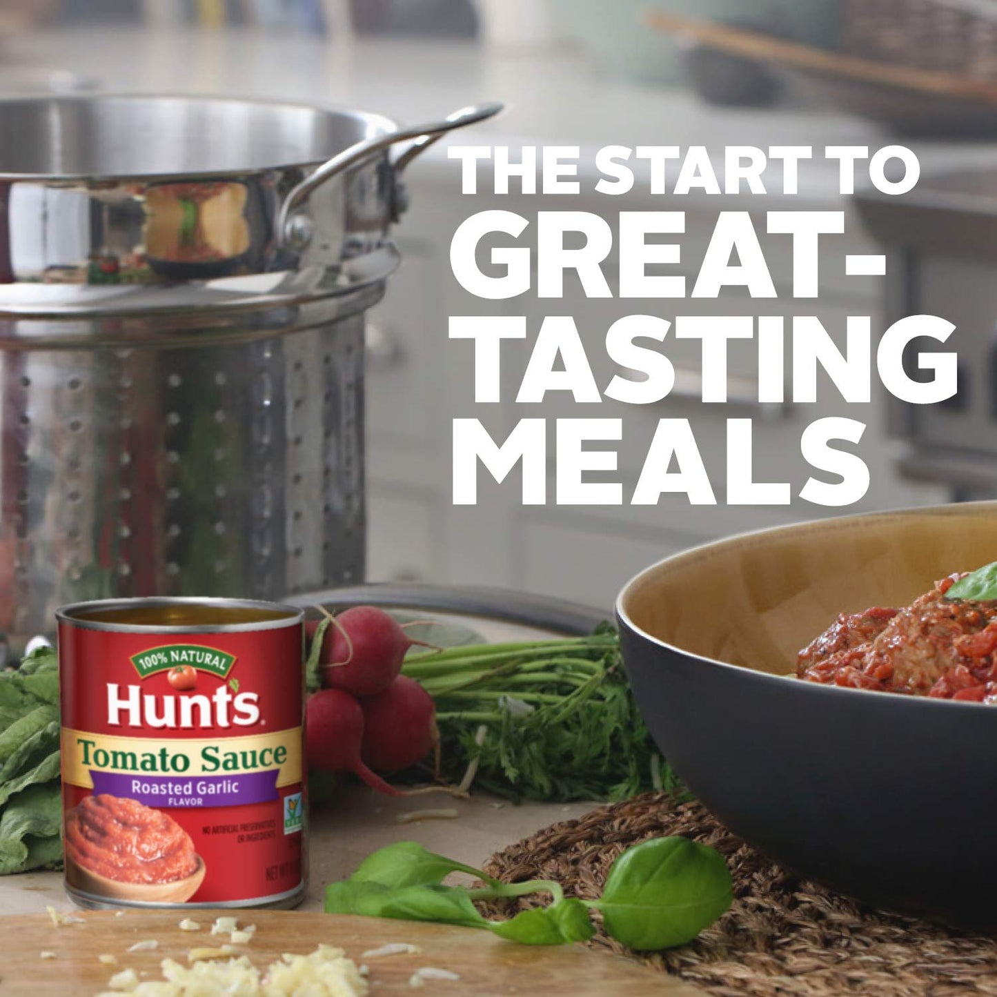 Hunts Tomato Sauce with Roasted Garlic, Keto Friendly, 8 oz