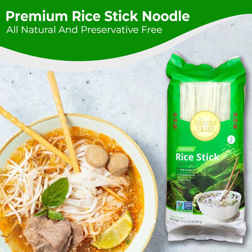 3Mm Rice Stick Noodles (Authentic) | Pack Of 3 | 1Lb 454G Per Pack | Use For Pad Thai & Pho | Diy Cooking Instructions Included | Four Elephants Brand