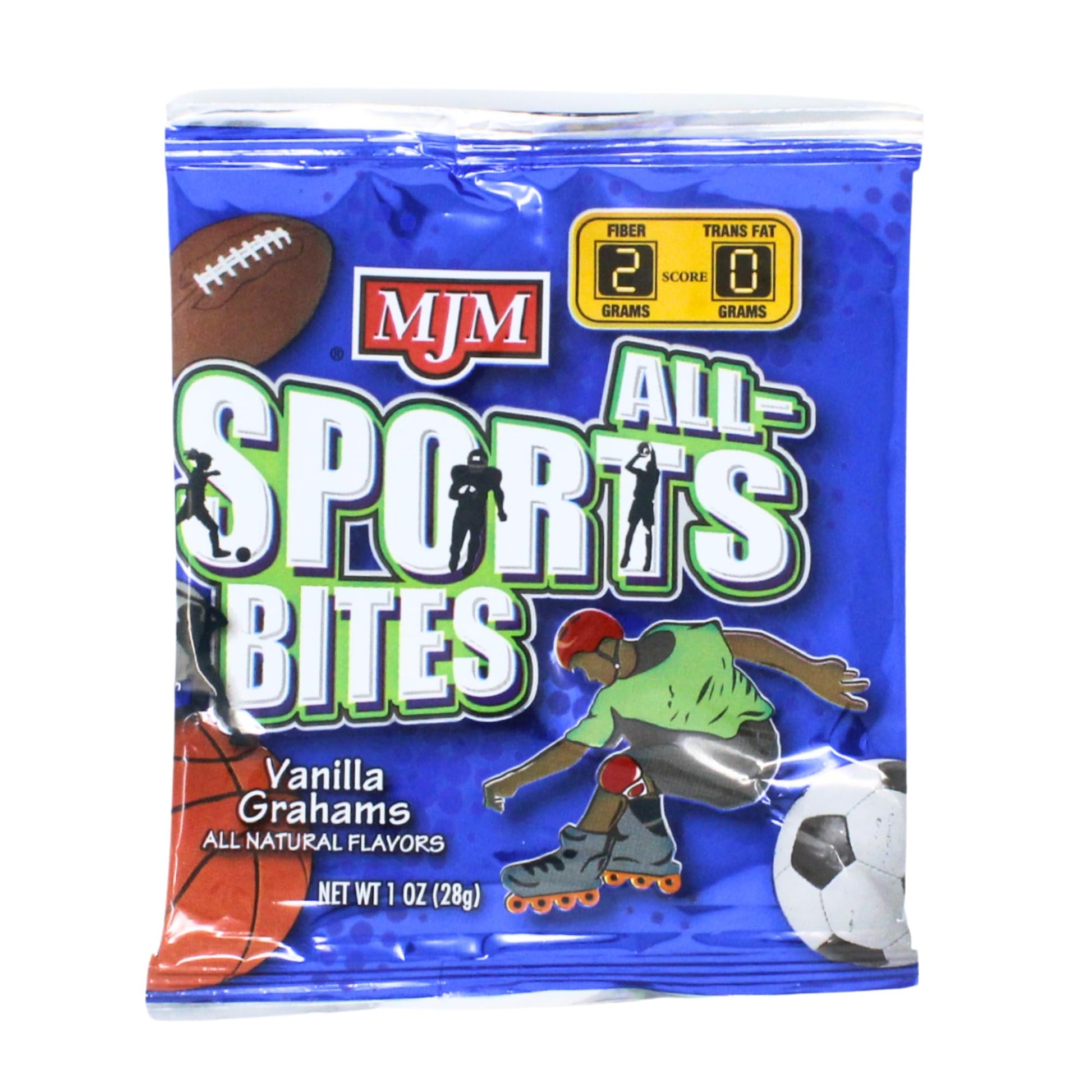 MJM All-Sports Bites Vanillas Grahams - Case of 25 Packs | Snack for Active Lifestyles | Wholesome Vanilla Flavor | Convenient a