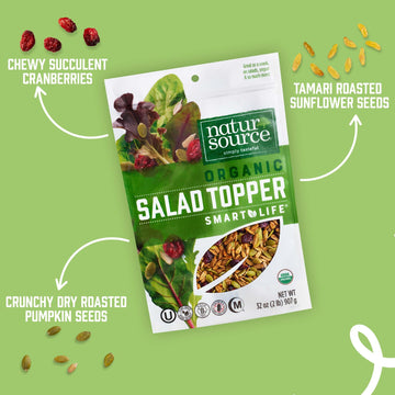 naturSource Organic Salad Topper - Salad Toppings, Salad Mix, Salad Toppers Seeds and Cranberries, Crunchy, Mixed Seeds for Sala