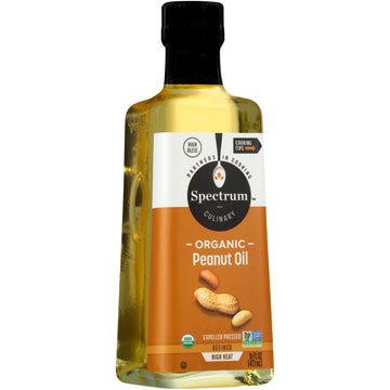 Spectrum Culinary Organic Peanut Oil, Refined, 16 oz (Pack of 12)