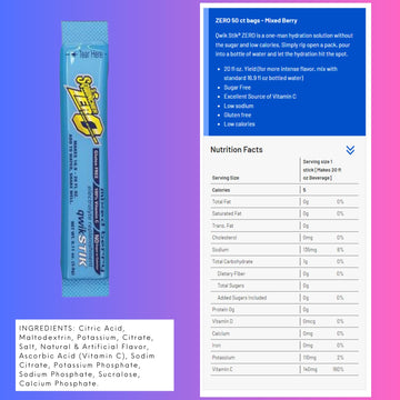 Sqwincher Drink Activity 20Oz Yield Mixed Berry Zero Powdered -1 Pack Of 50