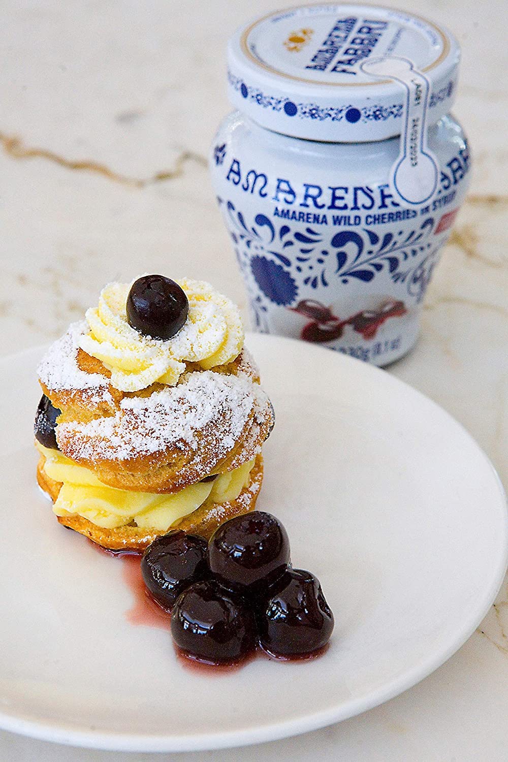 Fabbri Variety Pack, One Amarena Cherries In Syrup 8Oz Jar And Two Tesoro Matilde Vicenzi Puff Pastry With Fabbri Wild Cherry Fi