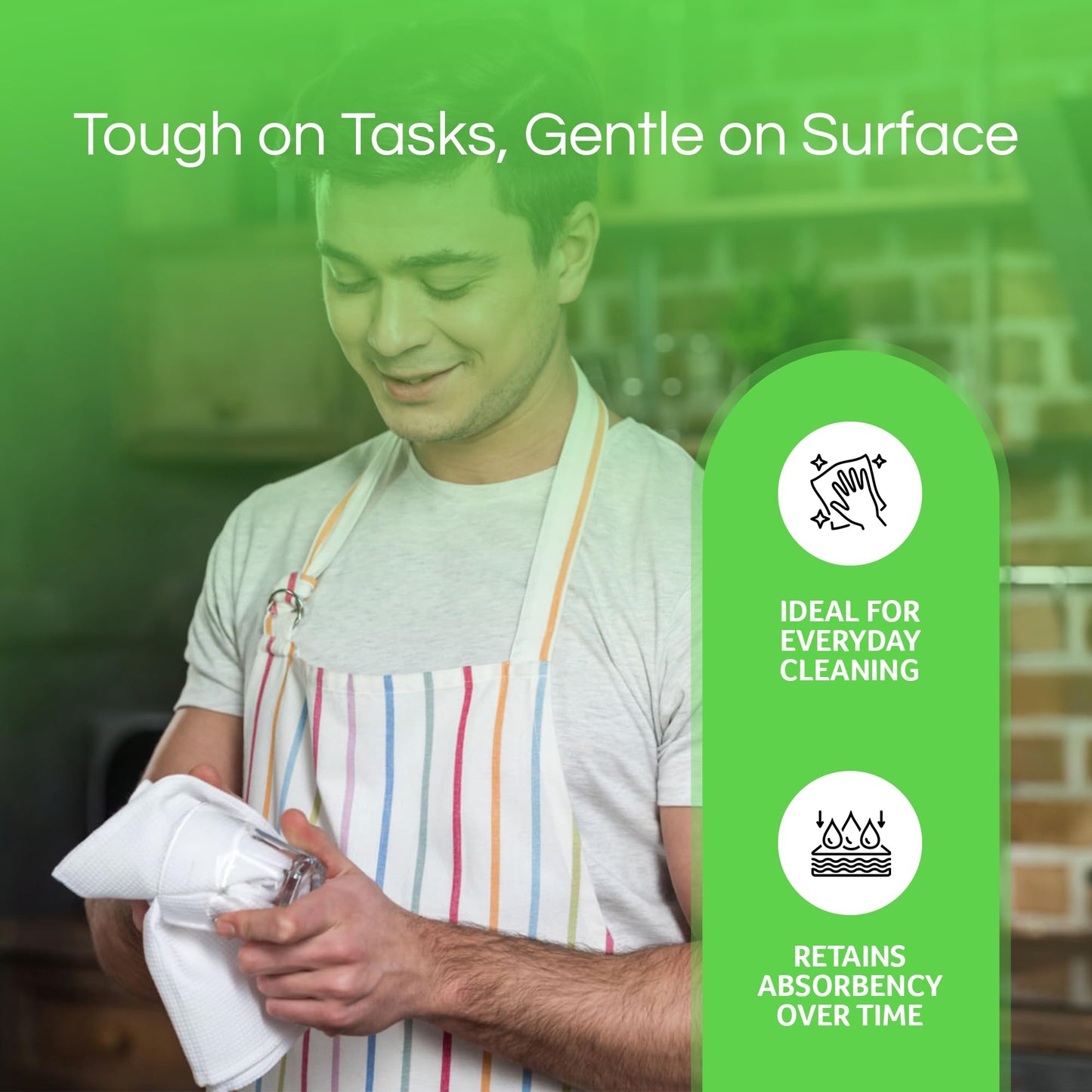 Towels N More 24 White Cleaning Towels For Kitchen, 16X19 Bar Mop Dish Towels - 30Oz Commercial Grade Cotton Absorbent Reusable