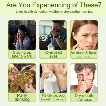 30Pcs Dandelion Wolfberry Tea, Goji Berry Chrysanthemum Cassia Seed, Seven Natural Herbal Ingredients, Kidney & Liver Health Org