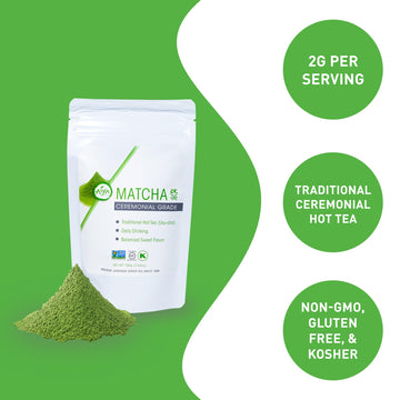 Aiya Authentic Japanese Premium First Harvest Ceremonial Grade Matcha Green Tea Powder - Vegan-Friendly, Zero Sugar, Gluten-Free