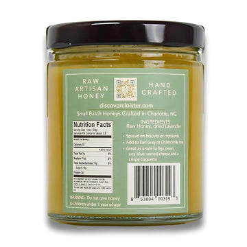 Cloister Honey Whipped Honey - Lavender (9 Oz) | Hand Crafted | Raw Artisan Honey | 100% Pure, Raw & Unfiltered | All Natural |