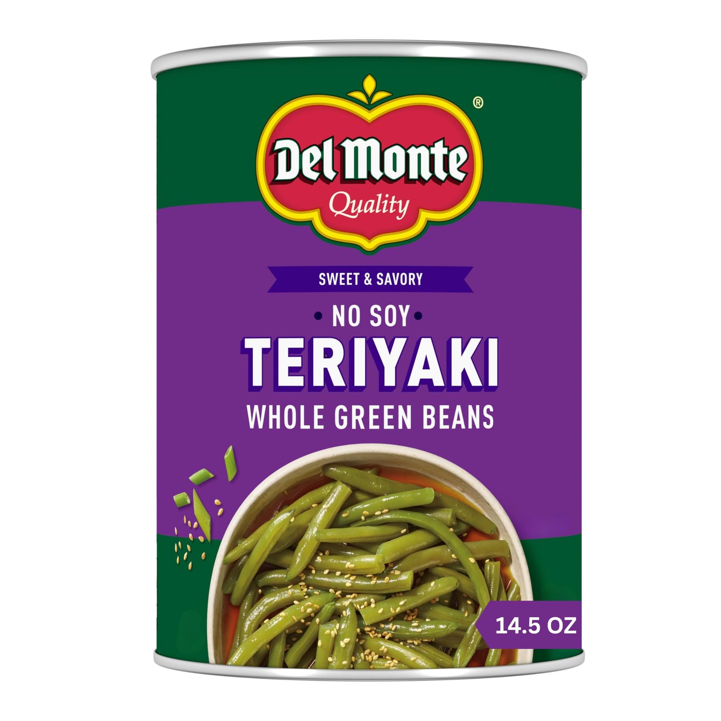 Del Monte No Soy Teriyaki Whole Green Beans, 14.5 oz. Can