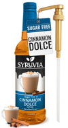 Syruvia Sugar-Free Cinnamon Dolce Syrup For Coffee 25.4 Ounces Cinnamon Dolce Flavoring For Coffee, With Pump