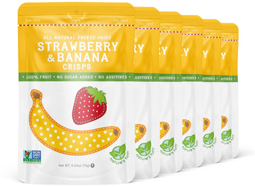 Nature'S Turn Freeze-Dried Fruit Snacks, Strawberry Banana Crisps, Pack Of 6 (0.53 Oz Each)