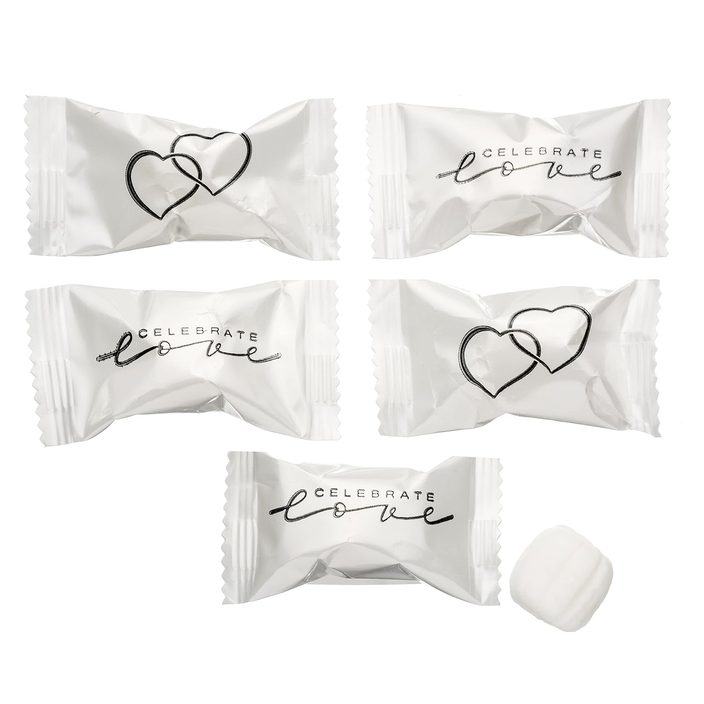 Celebrate Love Buttermints - 13 Oz. Bag - Approximately 100 Individually Wrapped Mints - Wedding, Anniversary, Love Candy