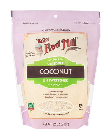 Bob s Red Mill Shredded Coconut, 12oz (Pack of 4) - Non GMO, Fair Trade Certified, Vegan, Paleo Friendly, Keto Friendly Friendl