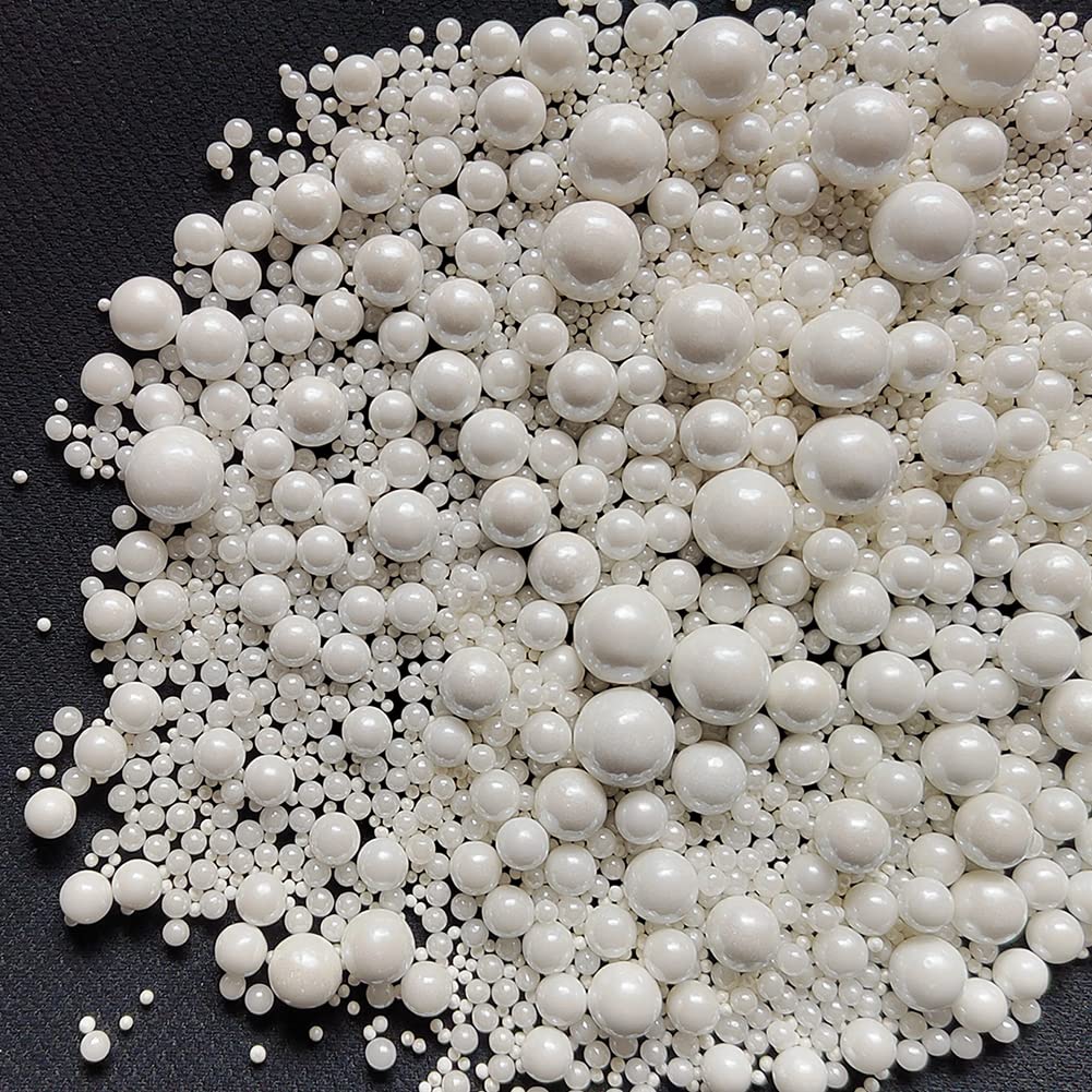 Eastron Edible White Pearl Sugar Sprinkles Candy Mixing Size Baking Cake Decorations Cupcake Toppers Cookie Decorating Celebrati