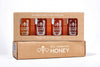 Bee Harmony Coast-to-Coast Honey Flight, Mini Honey Gift Set, 4 Jars, 3 OZ Each, Premium, Raw, Made in the USA