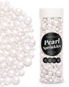 Sweet Spell White Pearl Sprinkles for Cake Decorating (130g/ 4.6oz) - Sugar Candy Ball Pearls for Cupcakes, Ice Cream Toppers, a