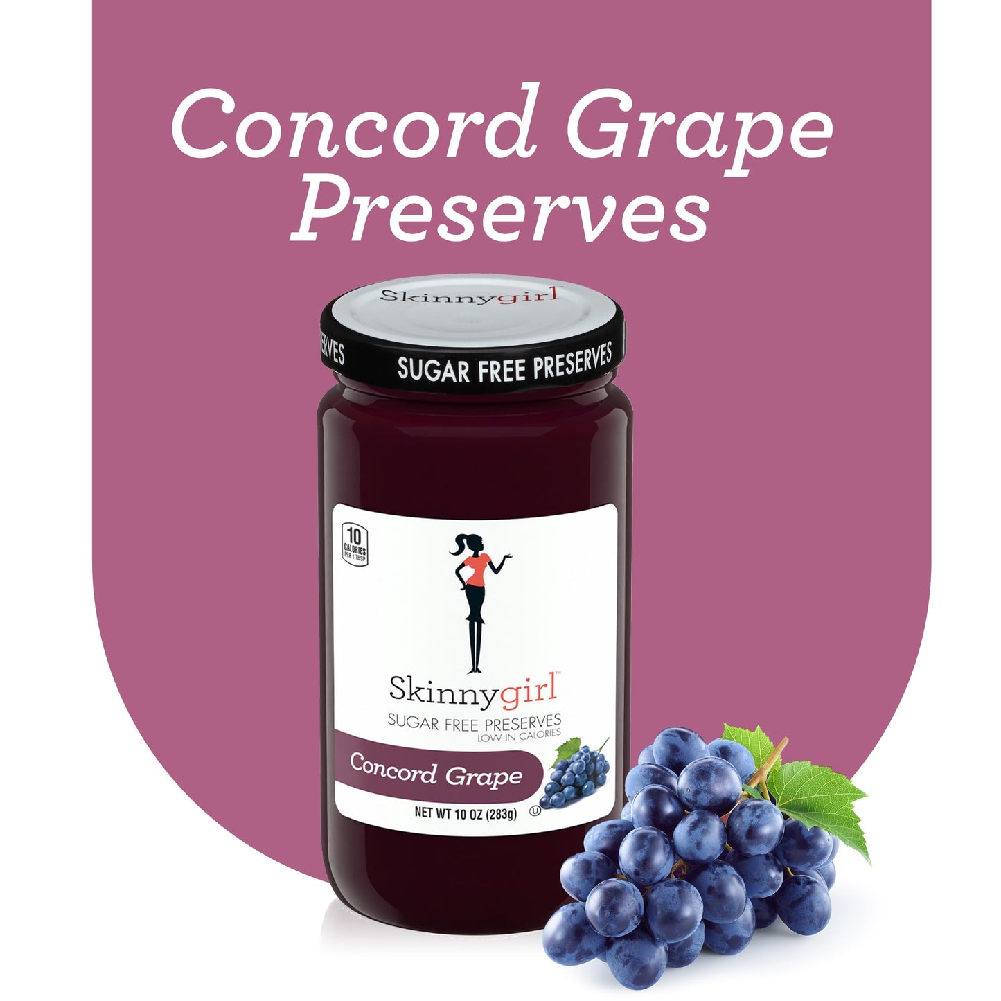Skinnygirl Sugar Free Preserves, Concord G , 10 Ounce, Kosher, g -flavored G