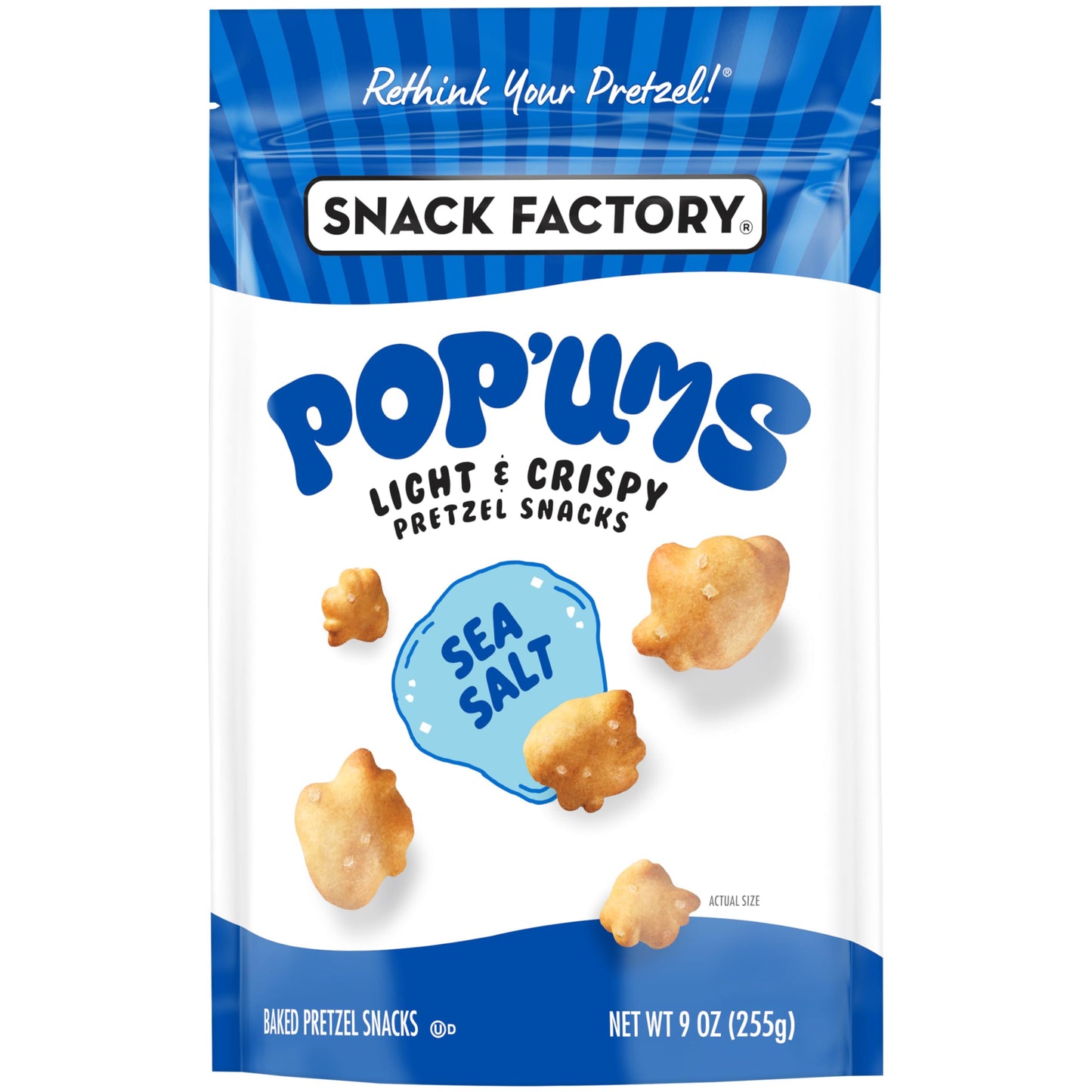 Snack Factory Popums Sea Salt Pretzel Snacks, 9 Oz Bag (Pack of 3)