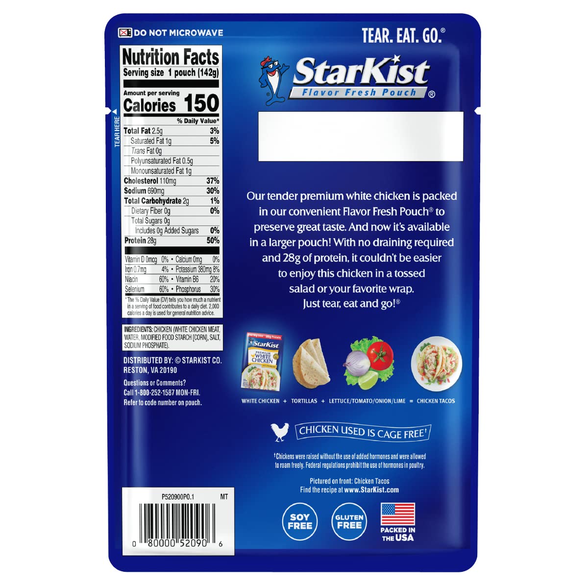 Starkist Premium White Chicken, 5 Oz Pouch (Pack Of 12)