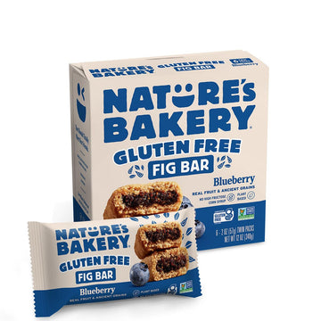 Natures Bakery Gluten Free Fig Bars, Blueberry, Real Fruit, Vegan, Non-Gmo, Snack Bar, 1 Box With 6 Twin Packs (6 Twin Packs)