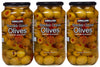 Kirkland Signature Spanish Queen Olives Stuffed With Minced Pimiento 21oz Glass Jar (Pack of 3 Total of 63 Oz)