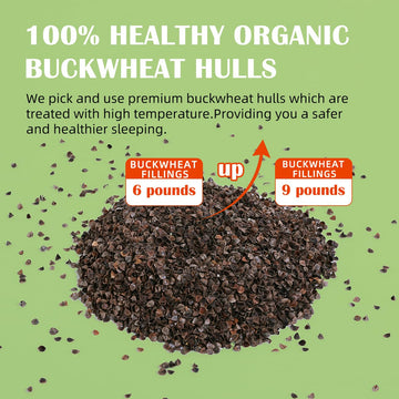 Lofe Buckwheat Hulls - 9 Lbs Pillow Fillings, Stuffing Bulks, 100% Organic Buckwheat Pillow Replacement