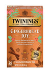 Twinings Gingerbread Joy Black Tea Individually Wrapped Bags, 20 Count (Pack Of 1), Ginger & Cinnamon, Caffeinated, Enjoy Hot Or Iced