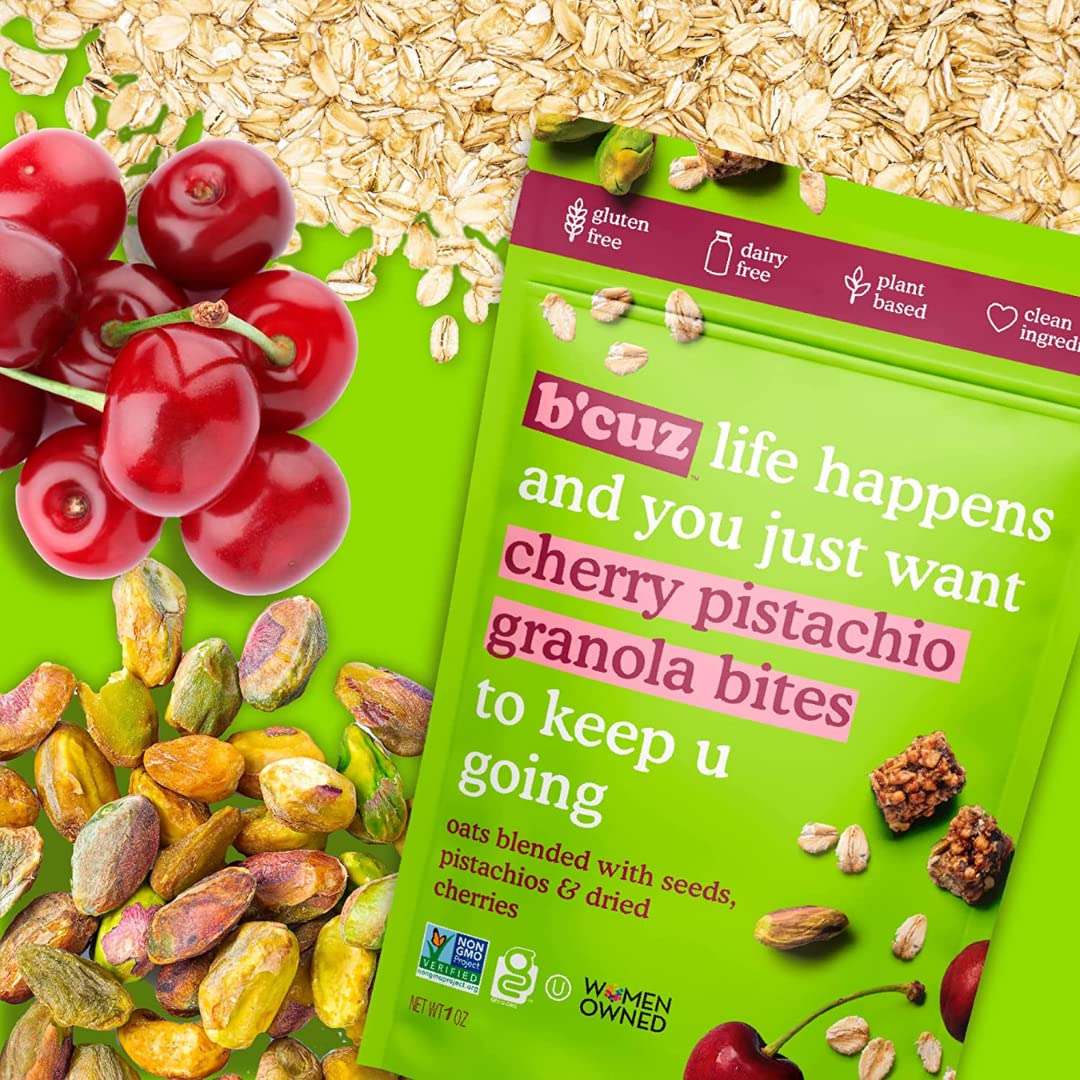 B cuz Granola Bites - Gluten Free On the Go Snacks Variety Pack, Kosher, Vegan Friendly, Travel Safe, Healthy Breakfast and Des