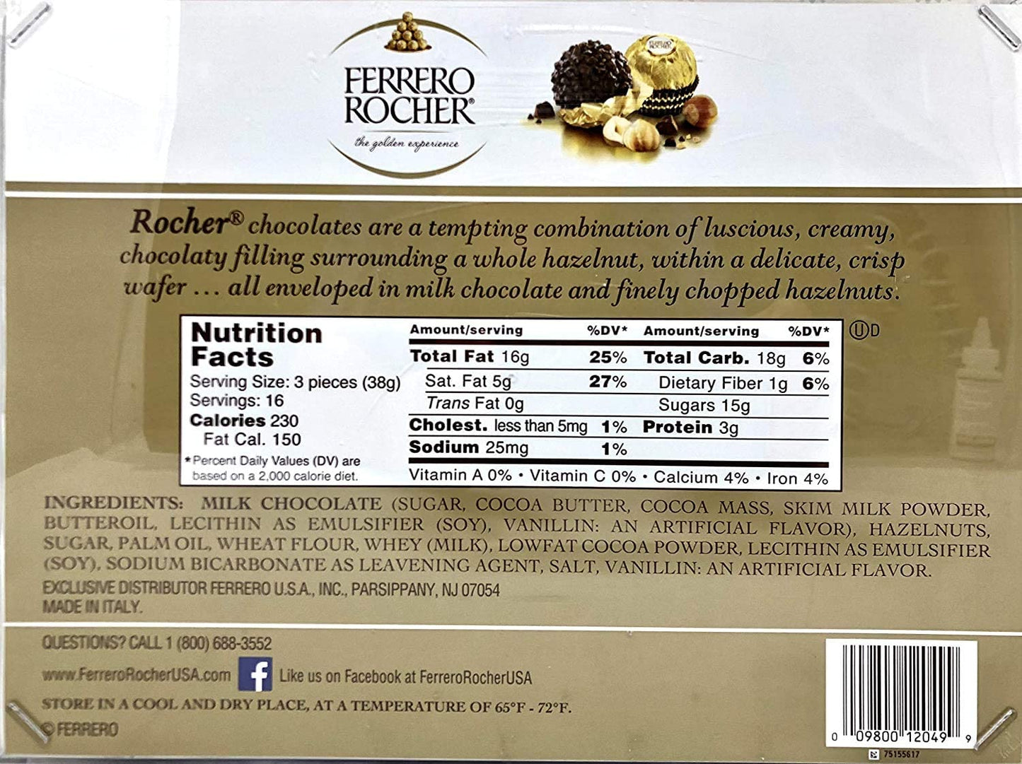 Ready Set Gourmet Ferrero Rocher Halloween Value Pack, 48 ct, 1.32 lb - Creamy Hazelnut Chocolates for Parties and Special Occasions