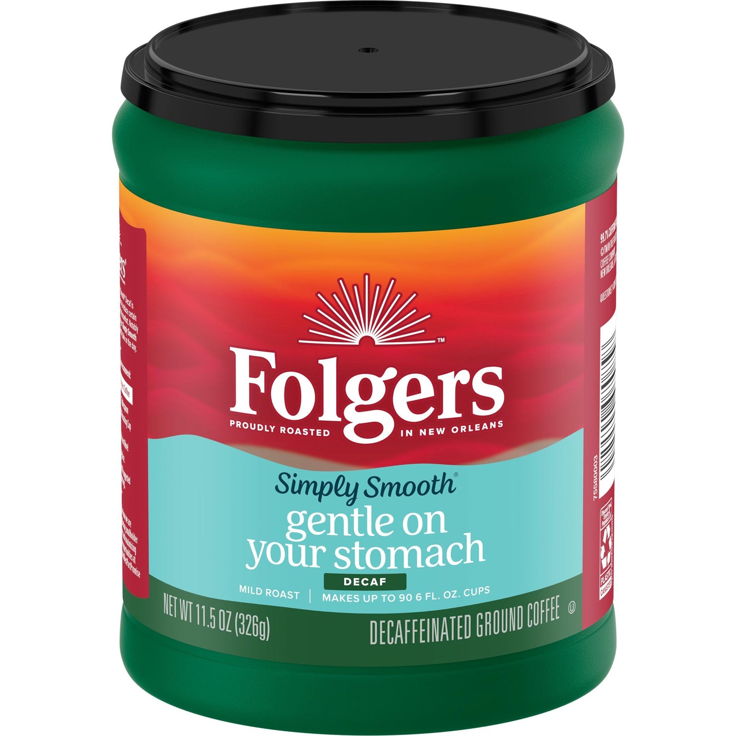 Folgers Simply Smooth Decaf Coffee, 11.5 Ounce
