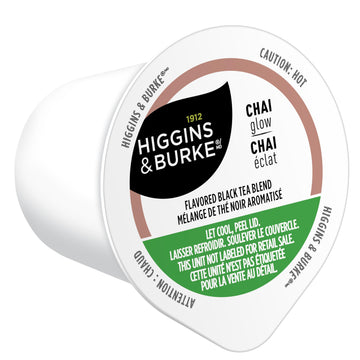 Higgins & Burke Chai Glow, Loose Leaf, Black Tea, Keurig K-Cup Brewer Compatible Pods, 24 Count