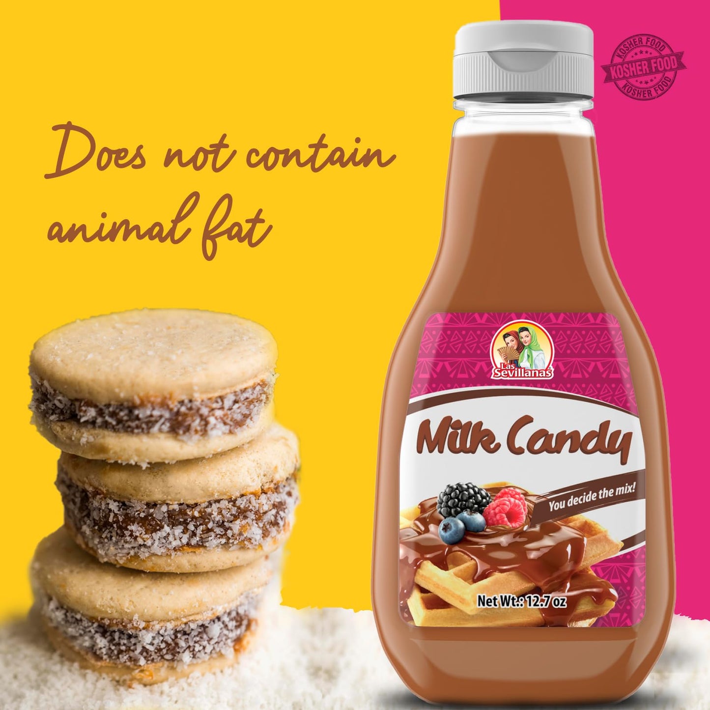 Las Sevillanas Sweet Dulce De Leche Squeeze Bottle - Traditional Mexican Cajeta Made With Goats Milk - Sweet & Lactose-Friendly