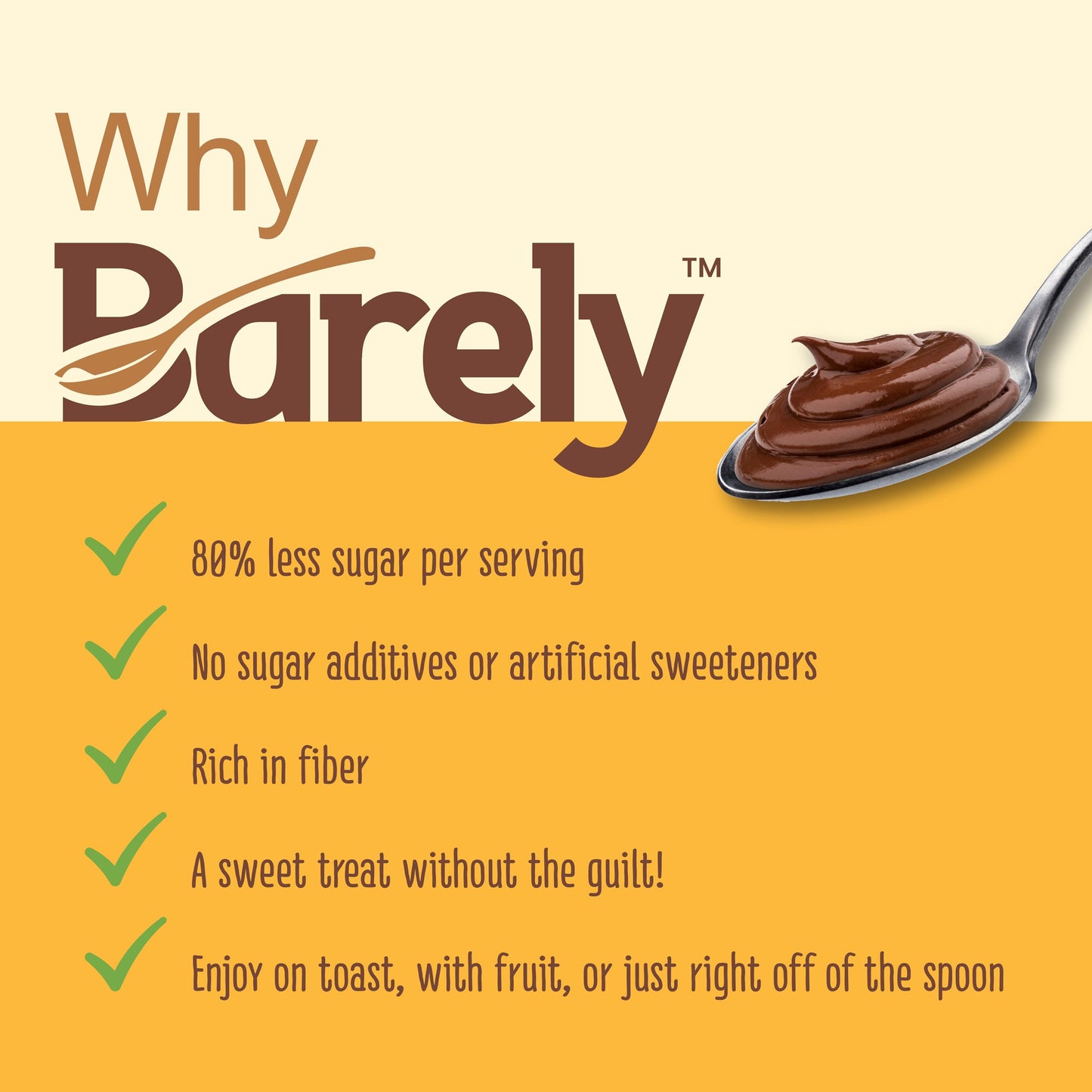 Hazelnut & Cocoa Spread By Barely, Low Sugar & No Artificial Sweeteners, Vegan, Keto Friendly, Delicious Chocolate Spread & Dess