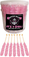 Buffalo Bills It’S A Girl Light Pink Rock Candy On A Stick (36-Ct Tub Wrapped Rock Candy Sticks)