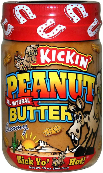 Kickin' Creamy Peanut Butter With Habanero Pepper - 13 Ounces - Premium Gourmet All Natural Spicy Peanut Butter - Perfect Snack
