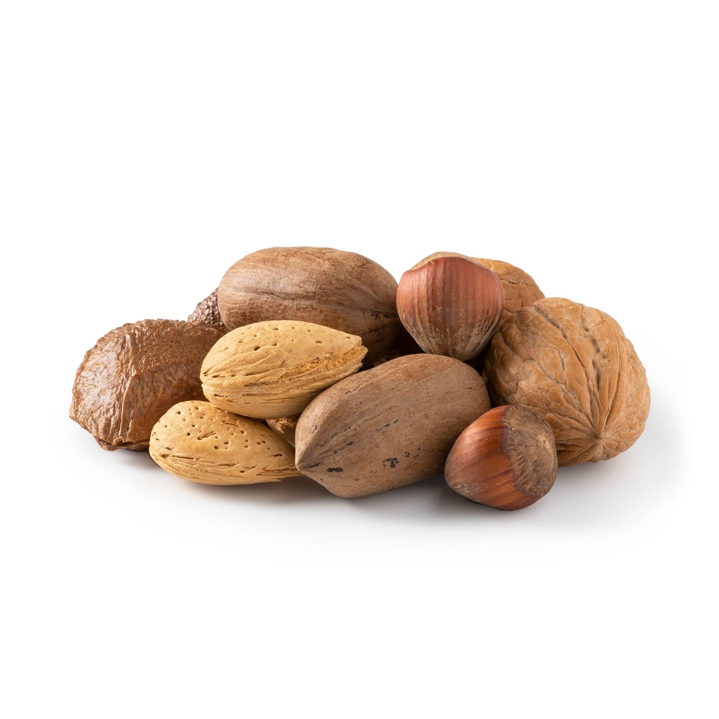 NUTS U.S. - Mixed Nuts In Shell (Almonds Walnuts Hazelnuts Pecans Brazil Nuts) | No Added Colors and No Artificial Flavors | Fresh Buttery Taste and Raw |Packed In Resealable Bags!!! (6 LBS)