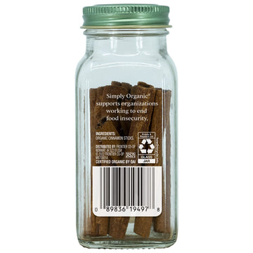 Simply Organic Cinnamon Sticks, Certified Organic | 1.13 Oz | Pack Of 5 | Cinnamomum Burmannii (Nees & T. Nees) Blume