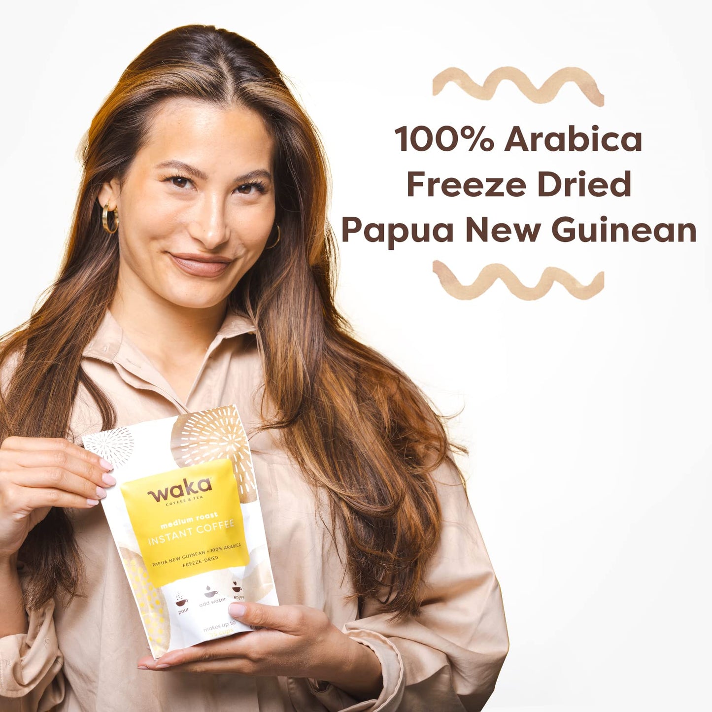 Waka Instant Coffee, House Roast - 100% Arabica Beans, Freeze Dried Granules, No Sugar Or Additives - Bulk Bag For Quick Hot And